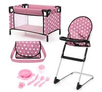 Bayer Design 61776AB Trona para muñecas, Cama para muñecas, Bolsa, Chupete, Accesorios para muñecas