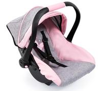 Bayer Design 67933Aa, Silla de Coche Easy Go, Accesorios, Asiento Para Bebé Muñeco, Gris, Rosado, Mariposa, Color Rosa