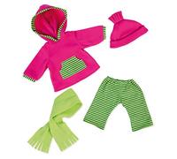 Bayer Design 83864AA Ropa para muñecas, Conjunto Invierno, pantalón con suéter, Chal y Gorro, Color Verde, Rosa