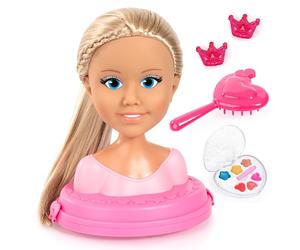 Bayer Design 90030AA Charlene Top Model buso para peluquería con Pinzas para el Pelo y Cepillo, Plataforma, 21 cm