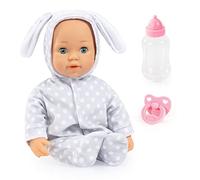Bayer Design 93822AC Muñeco Anna con Sonidos, muñecas interactivas, Habla, blandita, Chupete, biberón, 38 cm