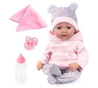 Bayer Design 93827AD Reborn muñeca, Recien Nacido muñeco Real, biberon, Chupete, Manta, 38 cm
