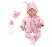 Bayer Design 93827AF Muñeca bebé Reborn, Recien Nacido muñeco Real, Chupete, biberón, 38 cm