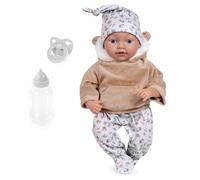 Bayer Design 93827AG Muñeca bebé Reborn, Recien Nacido muñeco Real, Chupete, biberón, 38 cm