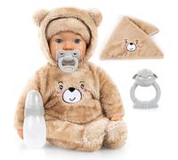 Bayer Design 94230AB Muñeca bebé, llora lágrimas de Verdad, con Ojos dormidos, Cuerpo Blando, Accesorios, 42 cm