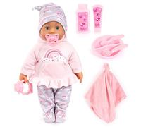 Bayer Design 94624AA Muñeca bebé 46 cm, Habla, interactiva, Cuerpo blandito, Cierra los Ojos, con Accesorios