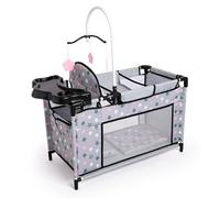 Bayer Design 62607AA Cama de muñecas, Almohada, Manta, Trona integrada, móvil, Negro, Rosa
