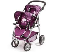 Bayer Design- Carrito Doble para muñecas, Rosa, Ciruela, Color Pink, Purple (26537AA) niños