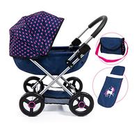 Bayer Design Design-12754AA 12754AA Cochecito de muñecas Cosy, Plegable, Bolsa, Cesta integrada, Manta y Almohada, Color Unicornio, Azul, 46 cm