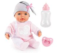 Bayer Design- Muñeca 38 cm, Piccolina Interactive, con 26 Sonidos de bebé y Accesorios, Color rosa,gris (93829AA) , color/modelo surtido