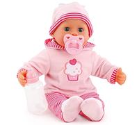 Bayer Design- Muñeca bebé 38 cm, Las Primeras Palabras, con chupete y botellín, Color rosa (93816AA) , color/modelo surtido