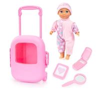 Bayer Design Muñeca con valija y Accesorios, Set de Juego, Rosa