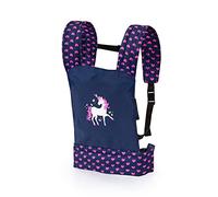 Bayer Design- Portabebés EasyCarry, Transporte, Porta, Accesorios para muñecos, Juguetes para niños, Ajustable, Color azul con unicornio (62254AA)