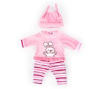 Bayer Design- Ropa 42 a 46cm, Accesorios para muñeca, Top, Pantalones y Gorra de Punta, Conjunto, Traje con Conejo, Color rosa, a rayas (84688AA) , color/modelo surtido