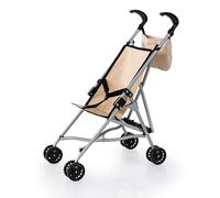 Bayer Design 30575AB Silla de Paseo para muñecas con Bolsa, Plegable, cinturón de Seguridad Integrado, Ruedas Dobles