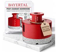 BAYERTAL® Corona diamantada 68 mm x M14 - Broca de corona para perforar azulejos duros - Corona 68 - Broca para azulejos compatible con amoladora angular