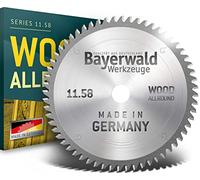 Bayerwald HM - Hoja de sierra circular para madera, diámetro de 205 mm x 2,8 mm x 18 mm, WZ negativo (64 dientes), para sierras de inglete y tronzadoras