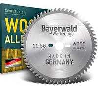 Bayerwald - Hoja de sierra circular HM para madera, diámetro de 250 mm x 3,2 mm x 30/20 mm, negativa WZ (80 dientes), para sierras de cabeza y ingletadora | agujeros combinados