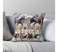 Bayeux Tapestry - Funda de almohada con diseño de caballeros normandos y arquero, de poliéster, lino, terciopelo, con cremallera, decorativa, para el hogar