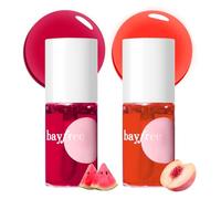bayfree Lip Tint Stain Set, Tinte de Labios, Mini Barra de Labios Líquida, Larga Duración Hidratante, Maquillaje de para Mejillas y Ojos (Juicy)