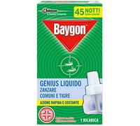 Baygon Eléctrico antimosquitos comunes y tigre, inodoro, paquete de 1 difusor y una recarga de 45 noches