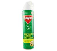 Baygon Spray con pajita extra precisión contra cucarachas y hormigas, 2 paquetes de 400 ml, protección continua hasta 4 semanas