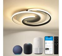 BAYHT Plafón con mando a distancia, luminaria regulable para dormitorio compatible con HomeKit, Alexa, Google e IFTTT, lámpara LED moderna de 32 W para dormitorio salón Ø40 cm.