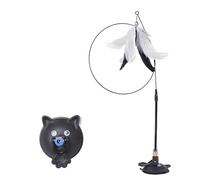 bayicie Juguete interactivo para gatos con ventosa, juguete interactivo para gatos con bloqueo de presión en los suelos, varita para gatos, juguete flexible de alambre de acero para gatos