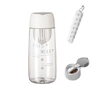 BAYINBROOK 2 en 1 Pastillero 7 Días, Organizador Pastillero Portátil Exterior, Botella de Agua con Pastillero, 600 ml, 7 Compartimentos, Organizador Medicamentos para Camping, Viajes (Blanco)