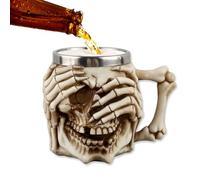 BAYINBROOK Jarra Vikinga Acero Inoxidable, Taza Vikinga con Runas, Taza Copa Jarra Medieval de Varios Estilos, Jarra Calavera para Cerveza Café Bebidas etc, para Hombre Mujer (G)