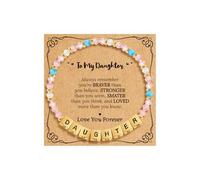 BAYLAY Pulsera inspiradora de cuentas familiares para mujer, regalos de joyería para nieta/hija/mamá/hermana/esposa/sobrina/tía/amiga/Nana/Gigi, día de la madre, cumpleaños, 6+2, Piedra natural, acero