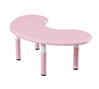 Bayli Escritorio infantil de 43 a 51 cm de altura regulable - 120 x 65 cm mesa media luna rosa de plástico - Mesa lunar multifuncional para niños y niñas de 2 a 10 años