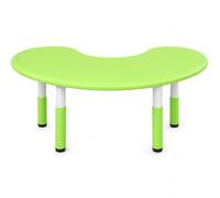 Bayli Escritorio infantil regulable en altura 43 - 51 cm - 120 x 65 cm - Mesa infantil de plástico verde mesa media luna - Mesa multifunción para niños y niñas de 2 a 10 años
