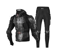 Baymate Cuerpo de Motocross con Almohadilla Transpirable Piezas de Protección de Moto Rodillera Equipo de Protección Armadura de Motocicleta (Set 2-Negro,4XL)
