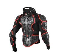 Baymate Cuerpo de Motocross con Almohadilla Transpirable Piezas de Protección de Moto Rodillera Equipo de Protección Armadura de Motocicleta (Set 3-Rojo,2XL)