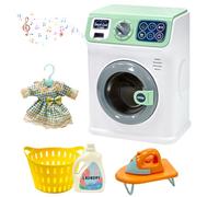 BAYMI Lavadora Juguete, Washing Machine para Niños a Partir de 3 Años, Lavadora Interactiva con Tambor Giratorio y Sonido para un Juego Imaginativo Realista (Verde)
