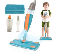 BAYMI Mopa Pulverizadora para Niños - Set de Juguete Montessori con Pulverizador de Agua Real y 2 Almohadillas Lavables - Juguete Interactivo para Niños de 3 Años en Adelante