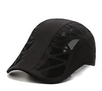 Baynetin Ajustable Boinas Hombre Unisex de Gorras Plana, Verano Quick-Drying Secado Rápido Malla Transpirable Gorras Planas Gorras Trucker (Negro)