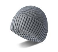 Baynetin Beanie Hat,Stretchy Soft Knitted Cuffed Winter Warm Classic Thermal Skullcap Fisherman for Men and Women Unisex (ZGris Oscuro)
