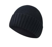 Baynetin Beanie Hat,Stretchy Soft Knitted Cuffed Winter Warm Classic Thermal Skullcap Fisherman for Men and Women Unisex (Negro)