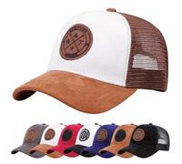 Baynetin Gorra de Béisbol Algodón Verano Unisex | Protege del Sol, Bordado Moda, Cierre Hebilla Ajustable, Malla Transpirable | Ideal para Running y Outdoor (Marrón y Blanco)