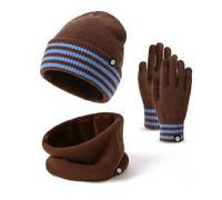 Baynetin Gorro Bufanda Guantes Set Caliente de Punto,Gorro de Punto con Puños y Forro Interior Cepillado Bufanda y Guantes Táctiles Set 3 en 1 para Mujere Deportes al Aire Libre