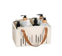 BAYNOPURIN Cesta De Ducha Cesta de baño plegable portátil con orificios drenaje for viaje, Camping, hogar, caja almacenamiento(Cream white)