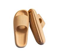 BAYNOPURIN Chanclas Mujer Nube Zapatillas de verano for mujer, cómodas, EVA, suaves, gruesas, antideslizantes, for interior y exterior, con tacón plano cojín(Khaki,38-39(foot 240mm))