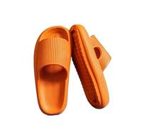 BAYNOPURIN Chanclas Mujer Nube Zapatillas de verano for mujer, cómodas, EVA, suaves, gruesas, antideslizantes, for interior y exterior, con tacón plano cojín(Orange,34-35(foot 220mm))