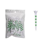 BAYNOPURIN Tees De Golf 40 unids/Bolsa de Camisetas Golf con Marca Raya roja/Negra/Azul/Rosa/Verde, Escala 70/83mm, Soporte Bola Colorido 2 tamaños(83mm Green Stripe)