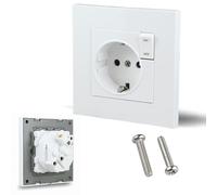 BAYON Enchufe con Interruptor de Pared - Controla tus Dispositivos y Ahorra Energía - Mecanismo Empotrable con Toma de Corriente Schuko 250V