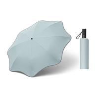 BAYORE Paraguas plegable automático UV para sol y lluvia, para protección de viajes, portátil, resistente al viento, pequeña mesa plegable, Frijol negro y cian