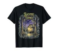 Bayou Noir Pantano Cabaña Noche Naturaleza Escena Hombres Mujeres Niños Camiseta
