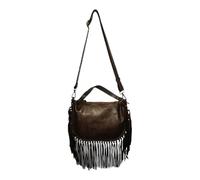 Bayside BS843 - Cascade Soul - Bolso de piel auténtica, tipo bandolera, con flecos, Cascade Soul Moka, M